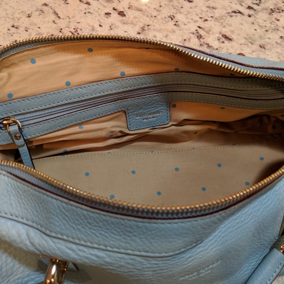 Kate Spade light blue pebbled leather barrel bag - Picture 3 of 6
